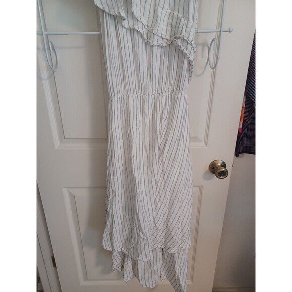 Taylor Swift Inspired Engagement  Dress Womens Small Blue Striped Tiered Boho - Picture 3 of 10